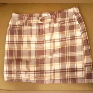 St. John's Bay! Brown, Plaid Skirt With Shorts! Like New!